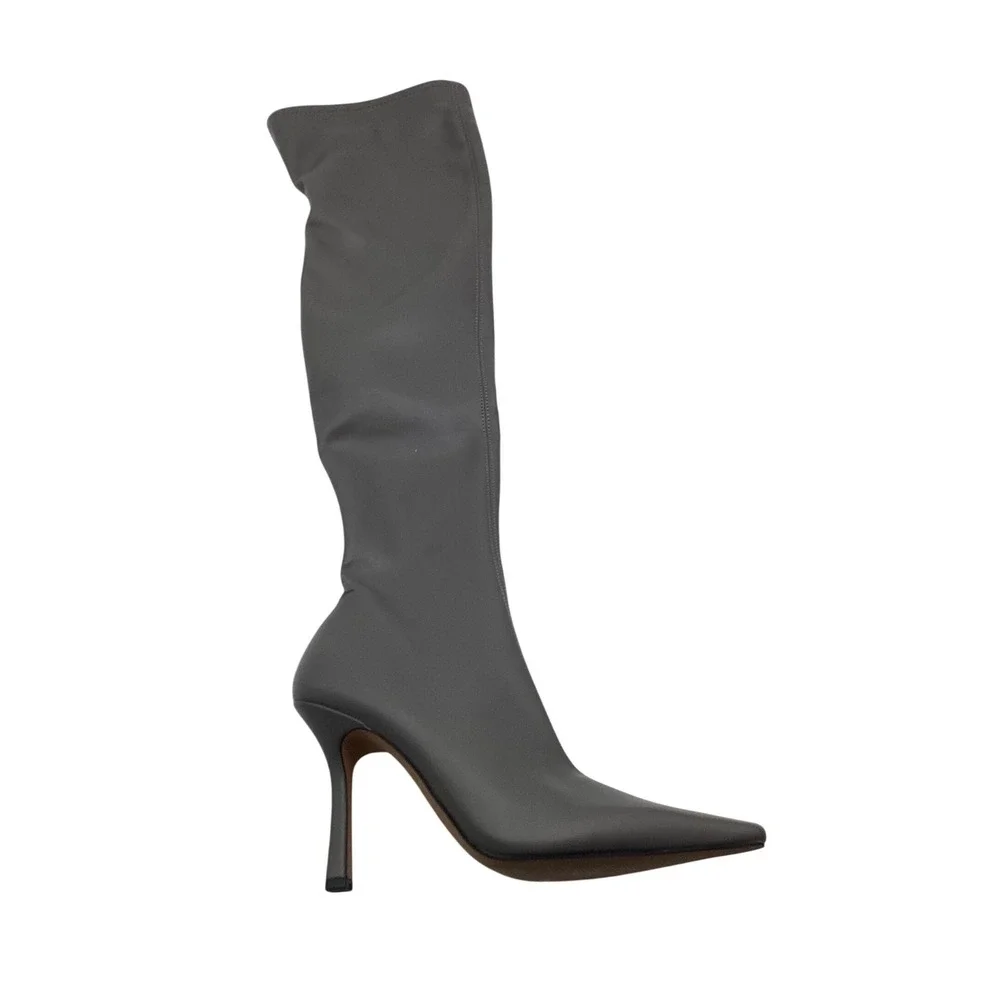 Steve Madden Grey Over The Knee Thigh High Pointed Toe‎ Stiletto Boots Womens